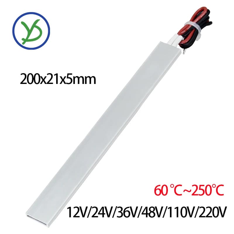 200*21*5mm 60~250 ° C Accessori per riscaldatori elettrici con piastra riscaldante in ceramica termostatica ultra lunga PTC