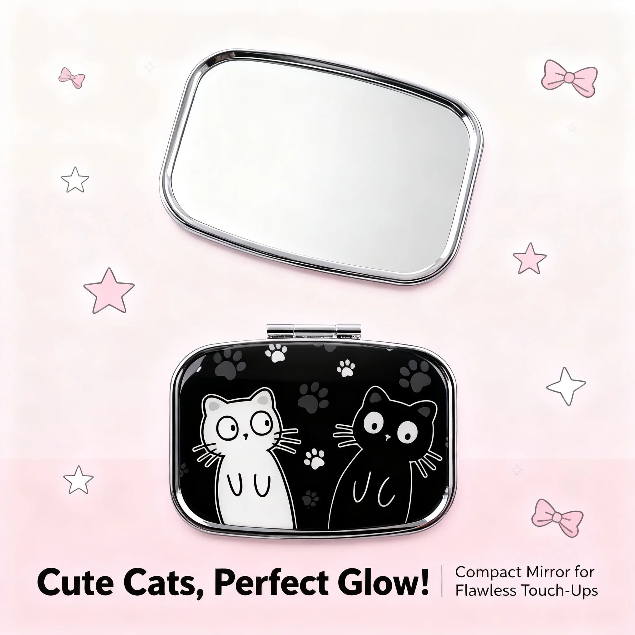 Portapillole da viaggio con gatto in bianco e nero, custodia portatile per pillole, piccola scatola per compresse, contenitore per pillole per medicinali