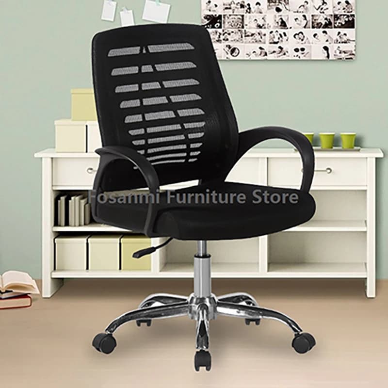 Sedia da ufficio in rete traspirante e confortevole Sedie da scrivania ergonomiche per la casa nere Sedia da computer girevole ad altezza regolabile