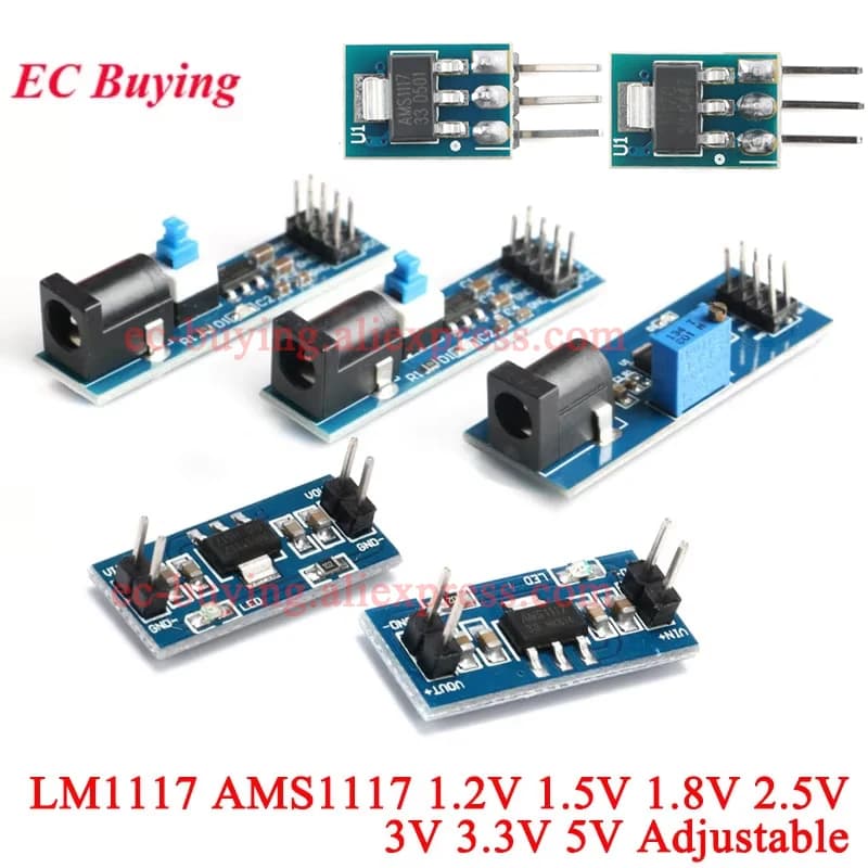 10 Pz/1 pz LM1117 AMS1117 4.5-7 V a 1.2 V 1.5 V 1.8 V 2.5 V 3.3 V 5 V DC-DC ADJ Step down Regolabile Modulo di Alimentazione DC Martinetti Interruttore