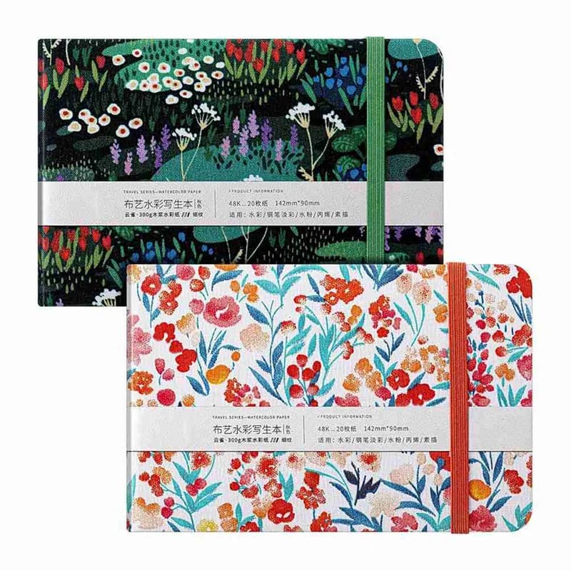 BEDW-2Pcs Watercolor Sketchbooks 3.5X5.5In Portable Watercolor Journal 20 Sheets/40 Pages 140Lb/300Gsm For Painting Sketching