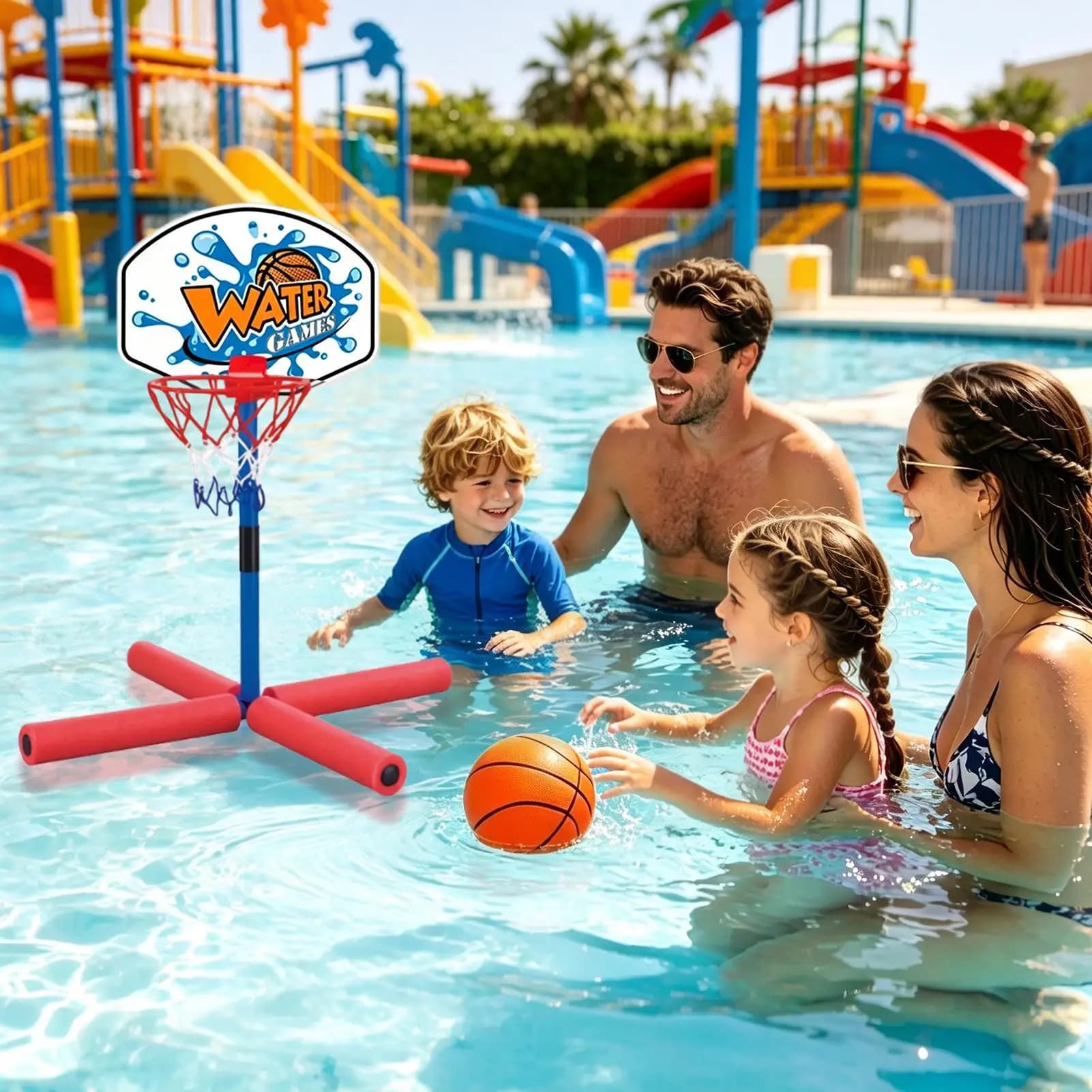 Kids Basketball Hoop Fun Interactive Floating Entertainment Toy Pool Basketball Hoop Toy For Parents Children Kids Family Yard