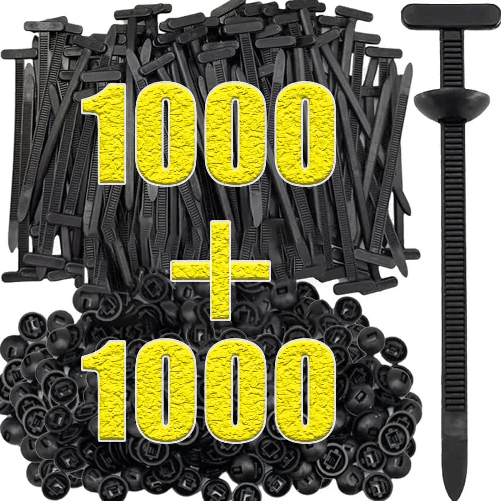 1000/100pcs Fascette per cavi Fibbia Vite di fissaggio automatica Clip di ricambio Parafanghi per auto Tronco Protezione del motore Pannello Strumenti di gestione dei cavi