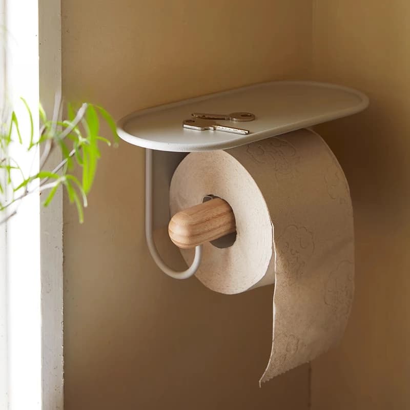 Mensola da bagno rivestita in resina laminata a freddo Porta carta igienica resistente alla ruggine Portaoggetti da parete per carichi pesanti per la casa
