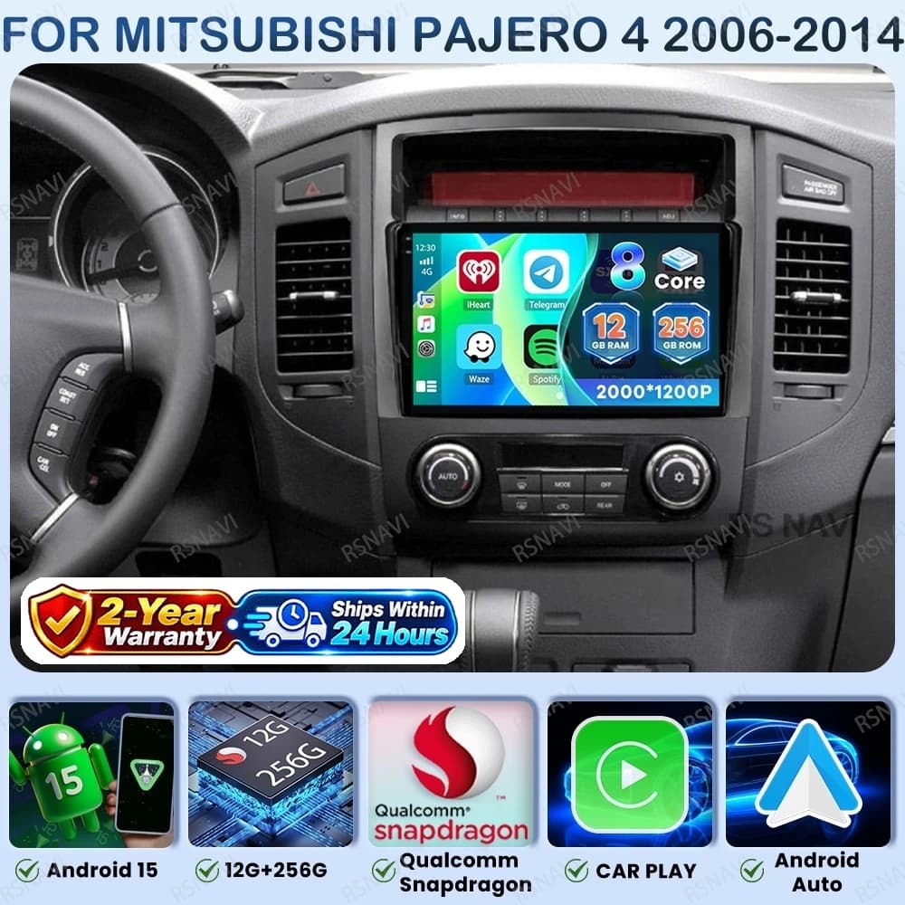 Android 16 Multimedia Video Player Car Radio For Mitsubishi Pajero 4 2006-2014 Wireless CarPlay Android Auto GPS Navigation DSP