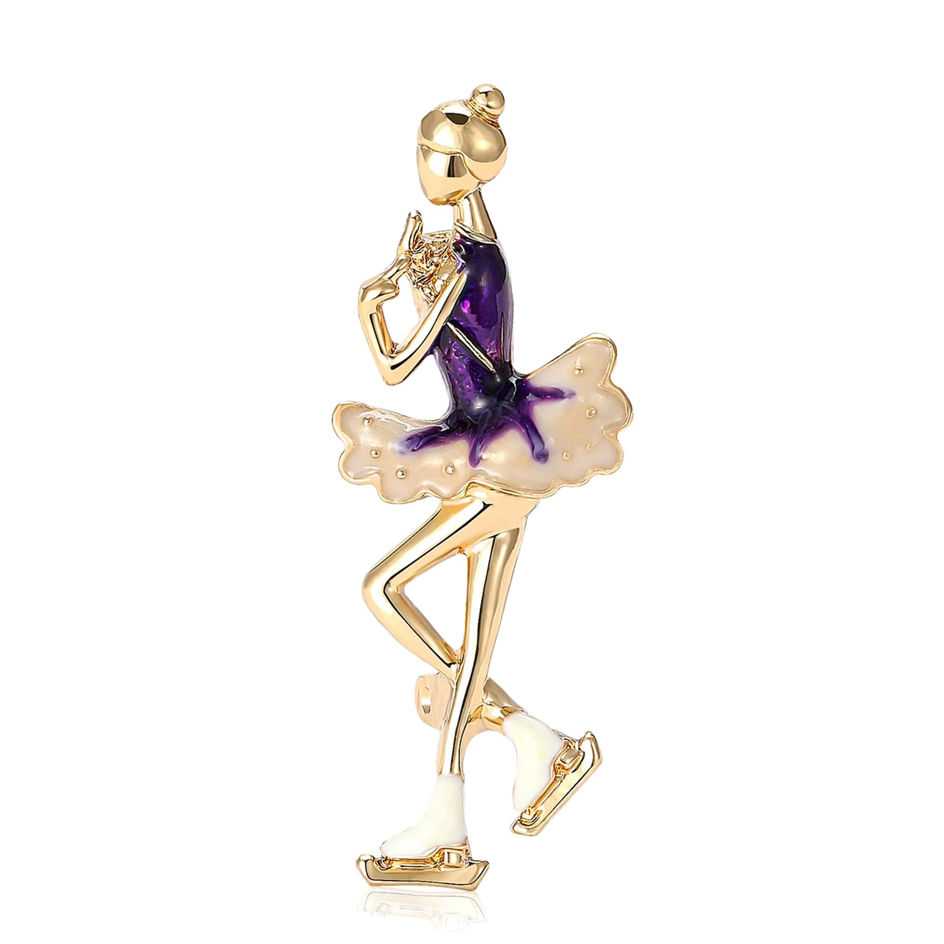 Smalto Pretty Ballet pattinaggio di figura ragazza spille per le donne Badge Party gioielli quotidiani Pin Ice Skate Dancer Ballerina regali