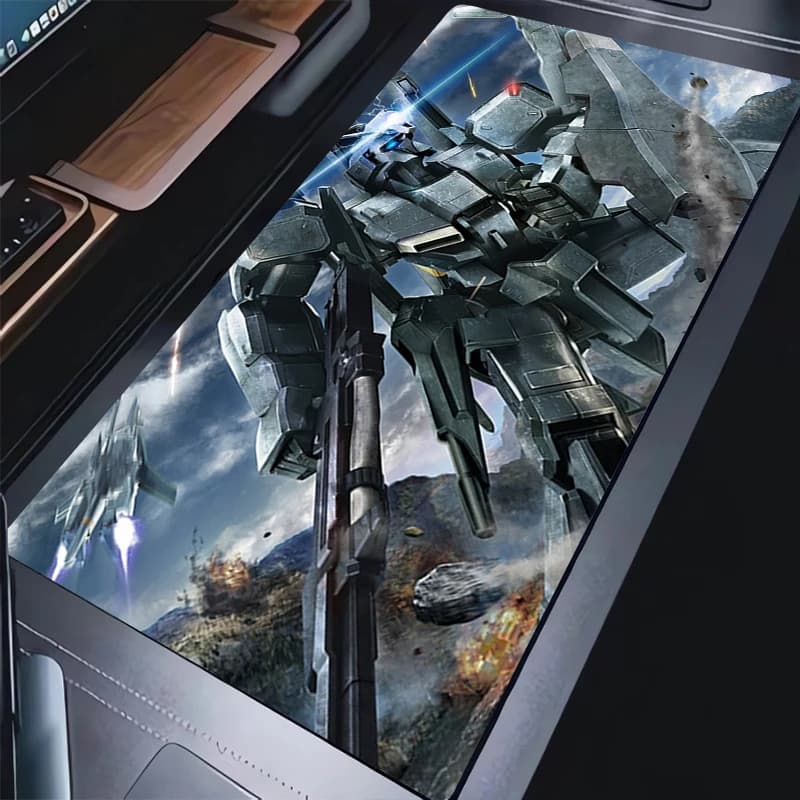 Tappetino per mouse meccanico Warrior Gundam Accessori per PC Tappetino per mouse da gioco Tappetino per tastiera antiscivolo HD Tappetino per scrivania grande Tappetino esteso in gomma
