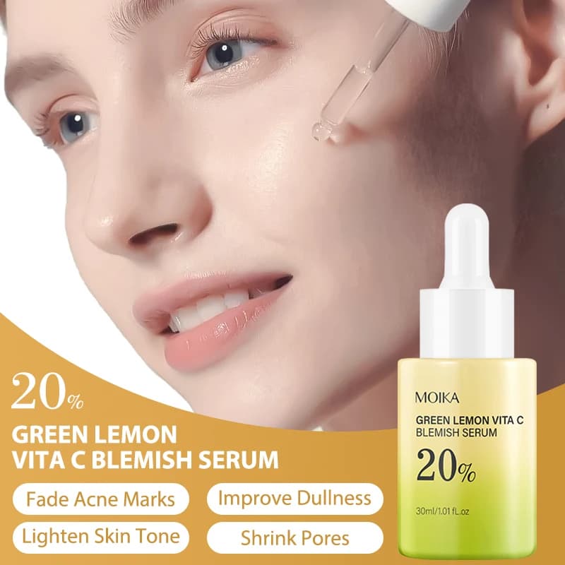 Face serum MOIKA 20% vitamin C and niacinamide to lighten and reduce dark spots, for opaque and flaccid skin.