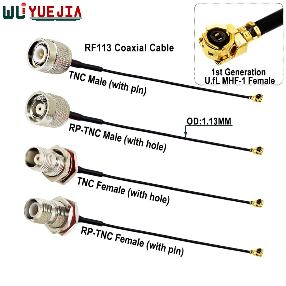 U.FL RF113 Cavo a spirale UFL1 MHF-1 Maschio/Femmina Jack a TNC Maschio Spina Impermeabile Connettore TNC Antenna WIFI Ponticello di Estensione