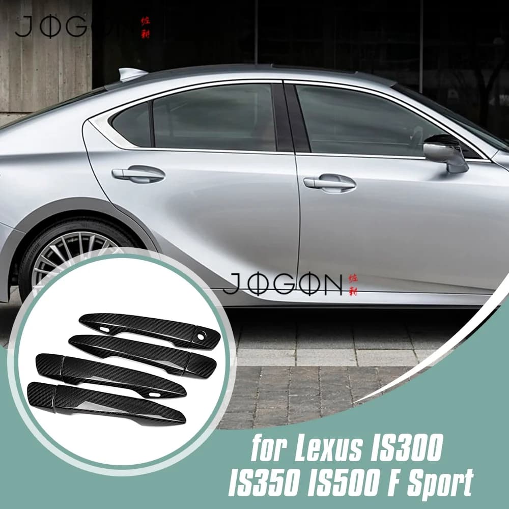 4 porte 8 pezzi in fibra di carbonio esterna auto porta laterale maniglia pannello di copertura accessori di rivestimento per Lexus IS IS350 IS500 F-Sport 2021-2025