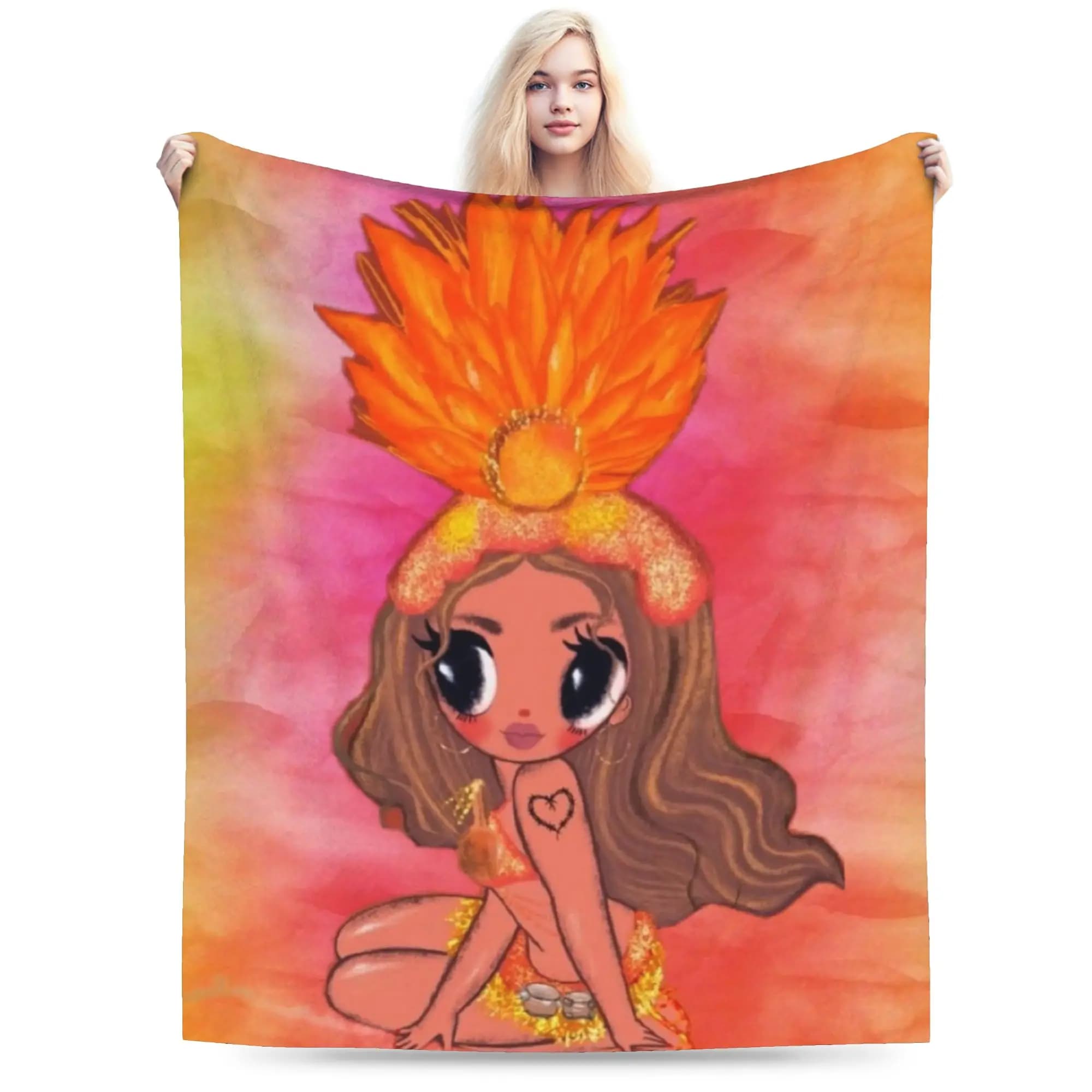 Coperte calde e morbide per ragazze e ragazzi, per il campeggio, Karol G Tropicoqueta, con graziosa grafica di ballerina tropicale, copriletto per divano letto