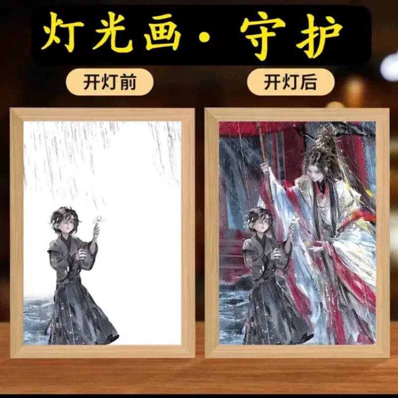 Tgcf Tian Guan Ci Fu Heaven benedizione ufficiale XieLian HuaCheng Led Photo Frame Light Anime Poster Picture Painting Home Decor