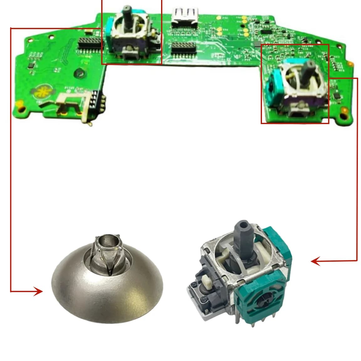Base in metallo per controller e joystick con levetta analogica di ricambio per Xbox One Elite 1, compatibile con Xbox One Elite Series 1