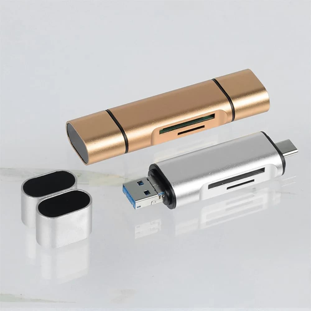 1Pack SD Card Reader 3 in 1 USB 3.0/Micro USB/Type C Smart Memory Card Reader OTG Flash Drive Card Adapter For Samsung Macbook