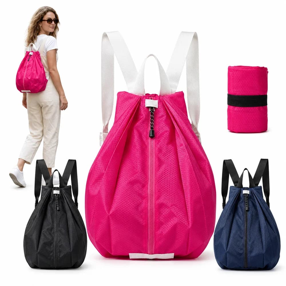 Gifts Nylon Folding Backpack Waterproof Adjustable Straps Sports Backpack Large Capacity Portable Shoulder Bag Camping