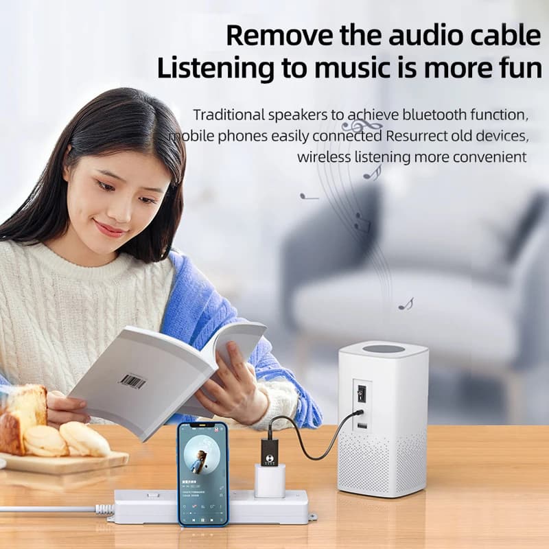Supporto adattatore USB Uscita AUX RCA Trasmettitore wireless Ricevitore Compatibile con Bluetooth per altoparlanti Desktop Laptop Televisione