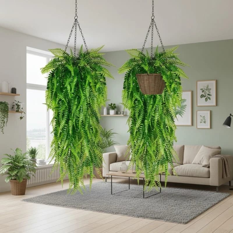Artificial Plants Pendants Simulation Persian Grass, Green Rampants Sweater and Sweater for Interior Decoration