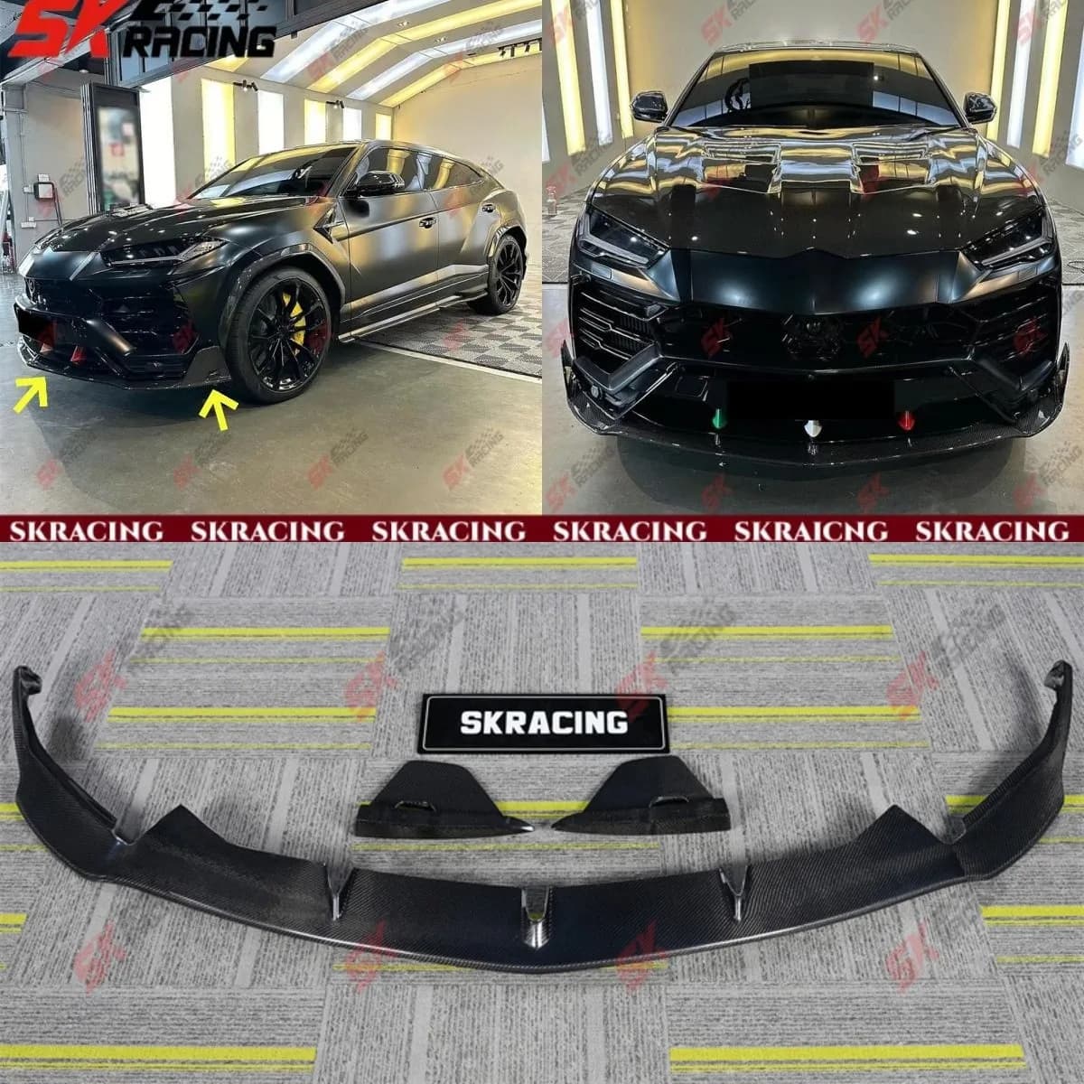 Per Lamborghini Urus 18+ Kit corpo diffusore labbro paraurti anteriore forgiato/fibra di carbonio