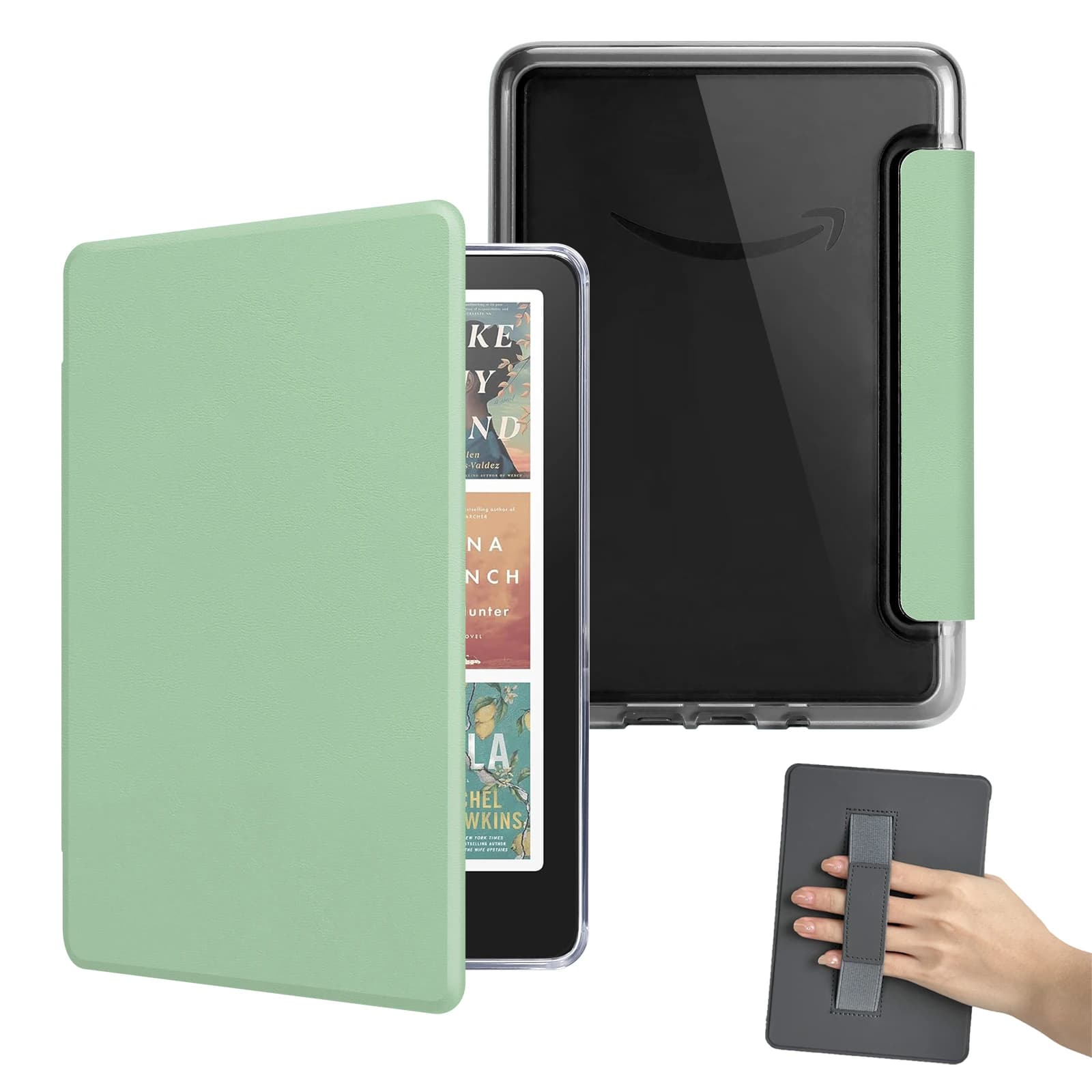 Custodia in acrilico per Kindle con cinturino da polso per Kindle Paperwhite 5 (2021) da 6,8 pollici - Retro trasparente, antiurto e resistente ai graffi