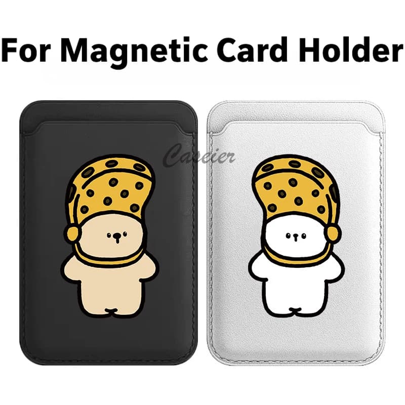 Funny Magnetic Leather Wallet for iPhone 17 16 Pro Max and Samsung Galaxy S25 S24 Ultra, Card Holder and Phone Accessories