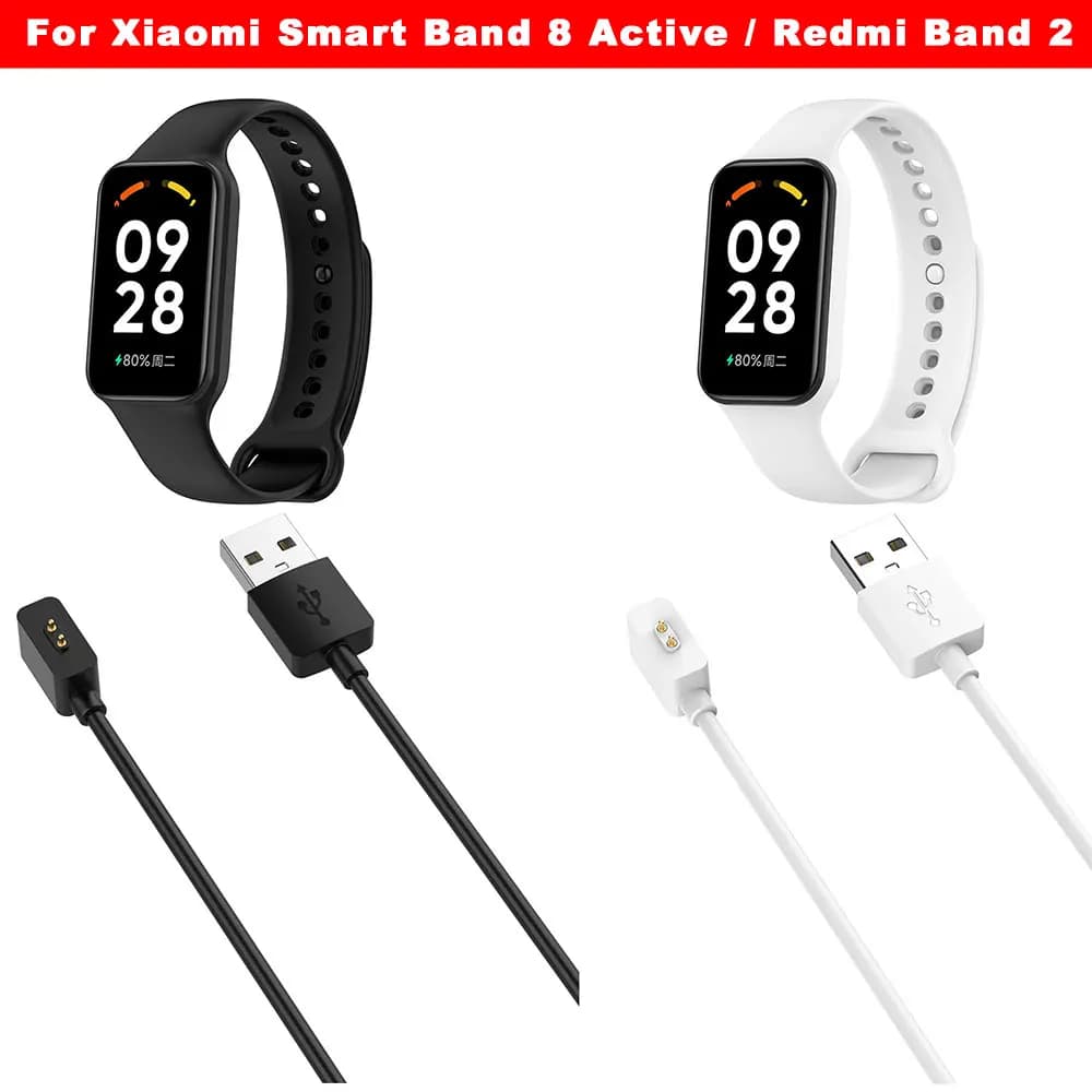 SmartWatch USB Charge Cable For Xiaomi Smart Band 8 Active / Redmi Band 2 Charger Adapter Magnetic USB Fast Safe Charging Cord