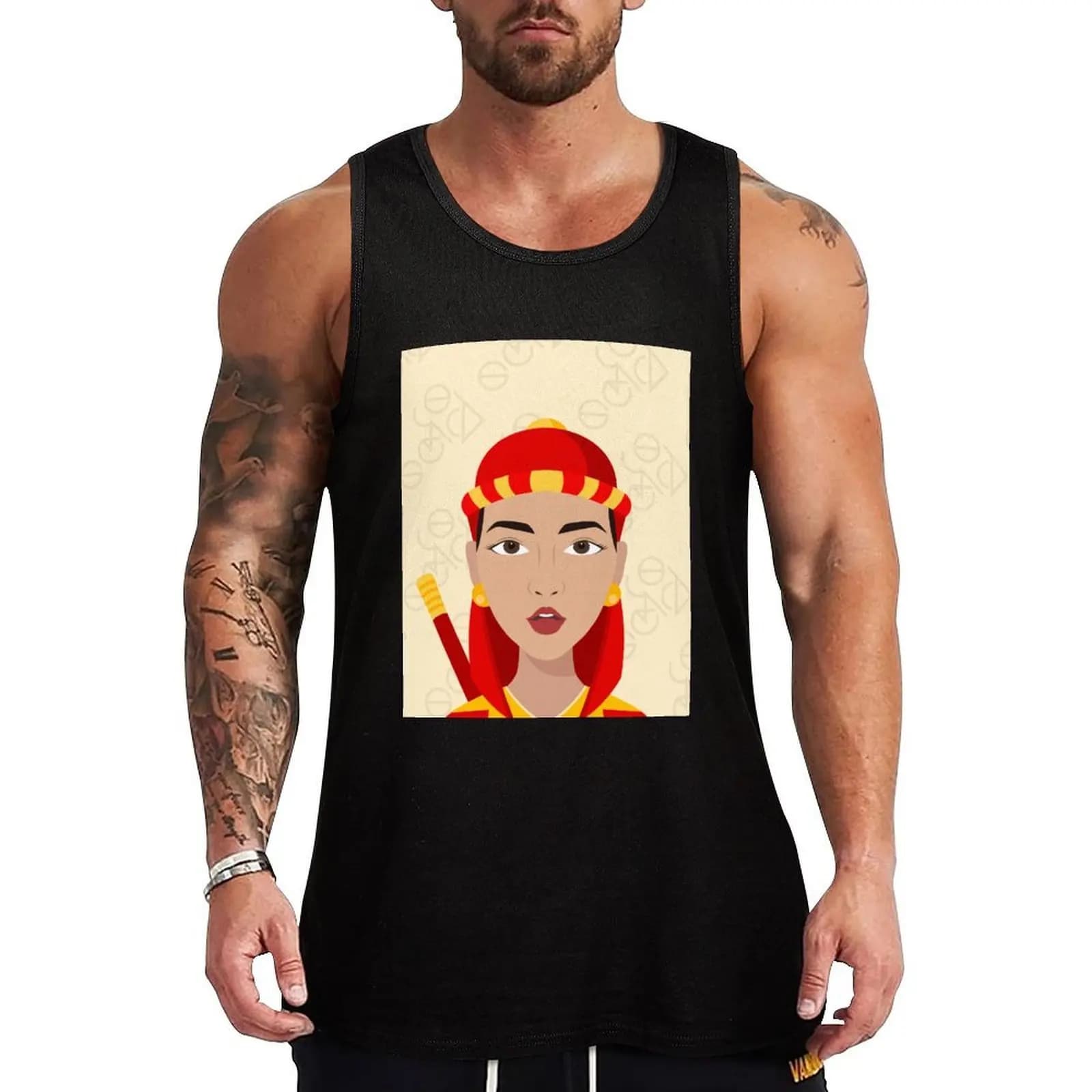 Pop Culture Mashup Art: Zawgyi Girl Tank Top Utility Work Tank Top Durevole, casual, senza maniche