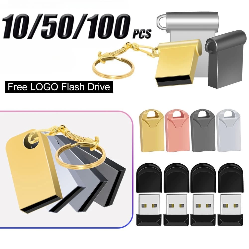 10/50/100PCS super mini USB Flash Drive 32GB Pen Drive 64GB Mini USB 2.0 Flash Disk 16GB 128GB Memoria Pendrive Cle Stick 8gb 4gb