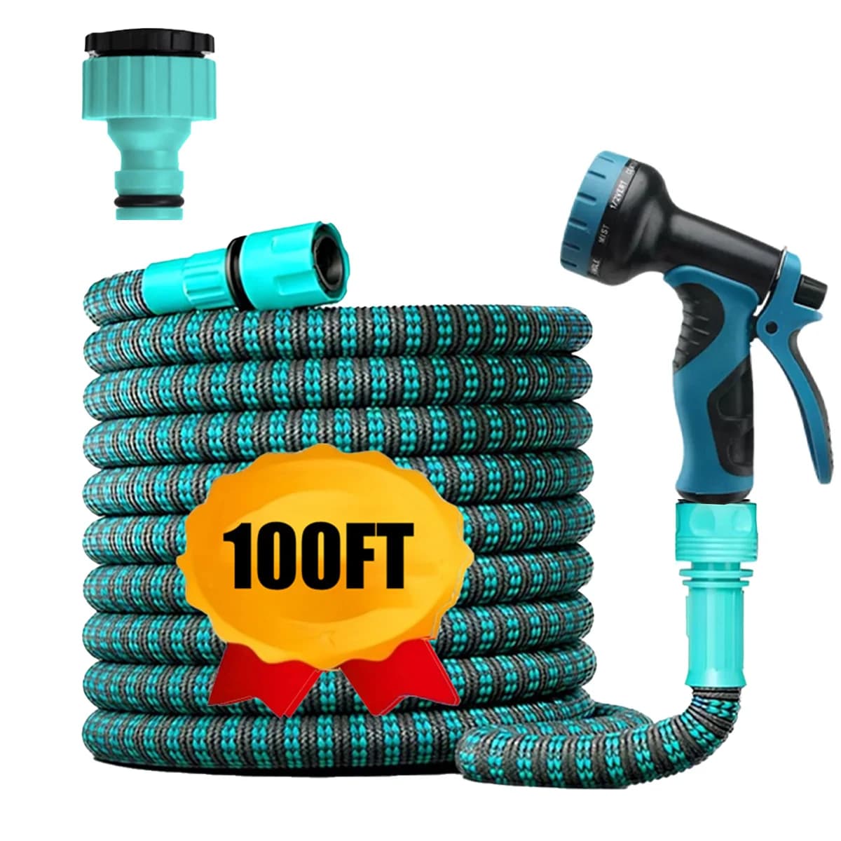 Tubo Magico ad Alta Pressione per Irrigazione Giardino, Pistola ad Acqua Multifunzione Regolabile, Adatta per Irrigazione Giardino 25FT-100FT