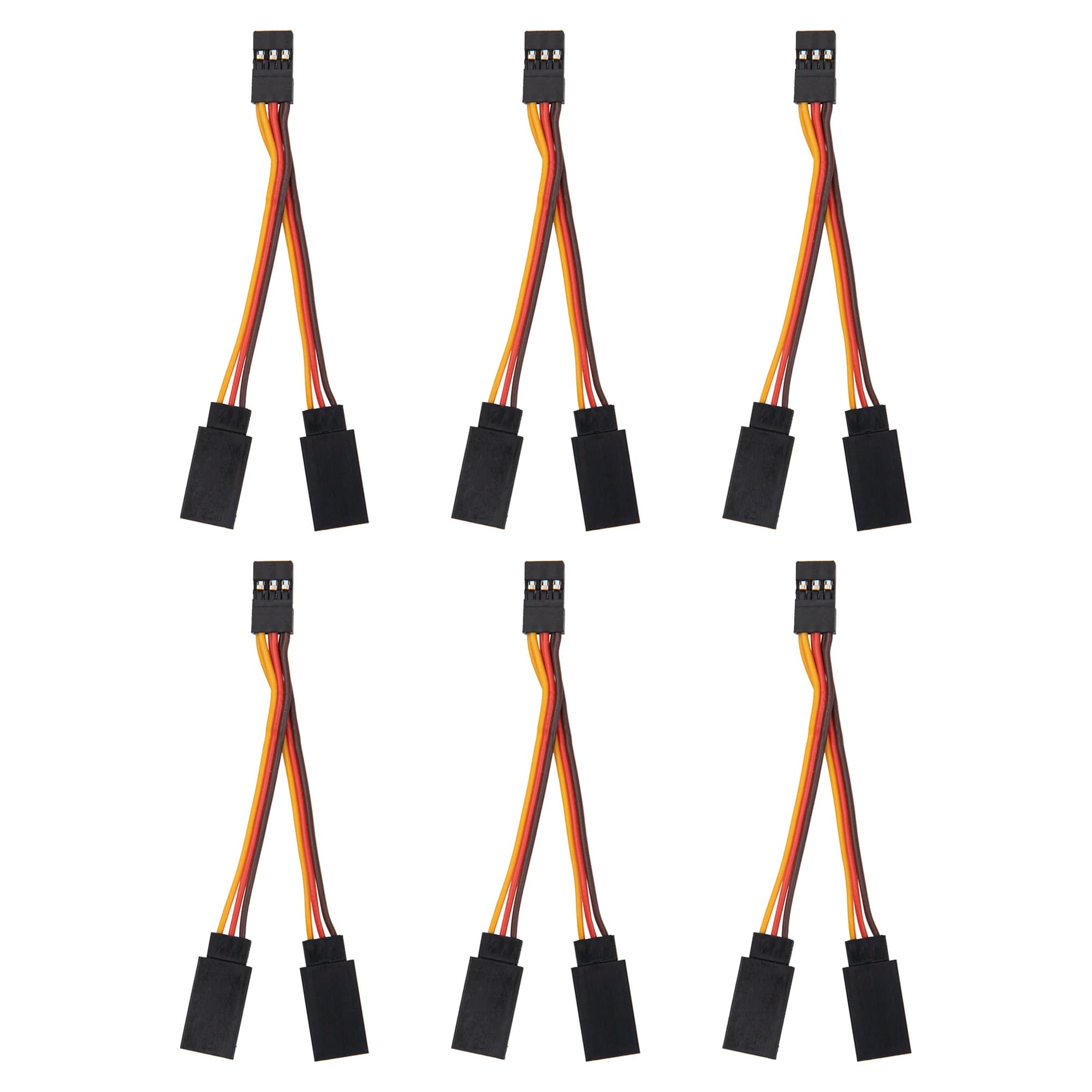 Cavo servo splitter stile JR da 6 pezzi, servo da 1,96" da 1 maschio a 2 femmine cavo di prolunga JR per modelli RC auto aereo elicottero