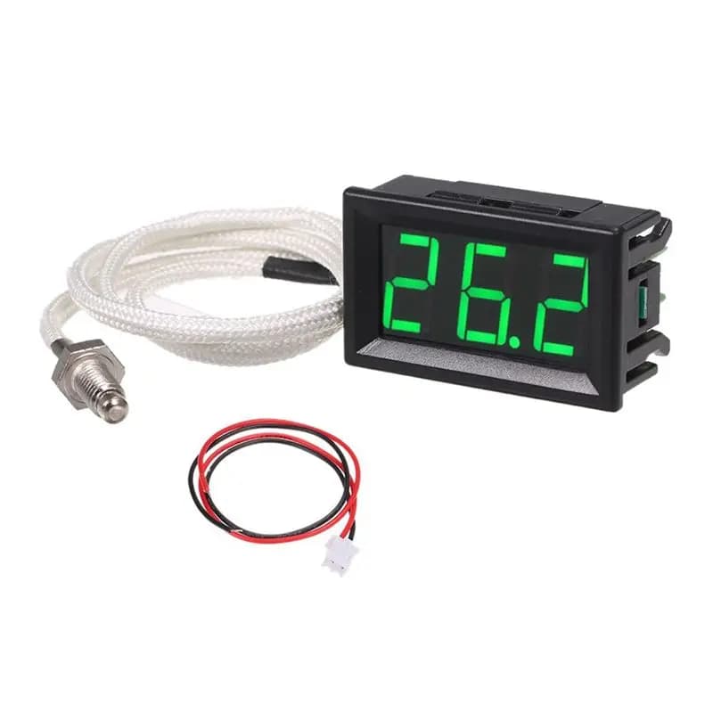 Termometro Industriale ABWZ con Termocoppia Tipo K M6 per Alta Temperatura, DC12V -30-800°C ℃ Tester digitale per la misurazione della temperatura Durable Gree
