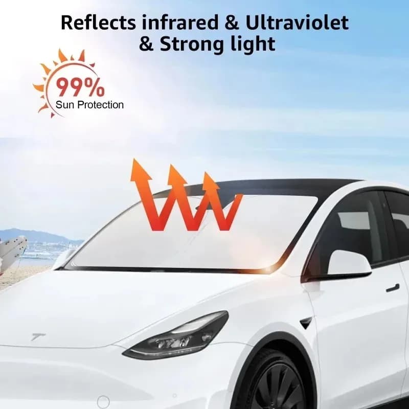 Parasole Pieghevole per Parabrezza, Copertura Protettiva UV per Tesla Model Y Juniper e Model 3 Highland 2021-2025