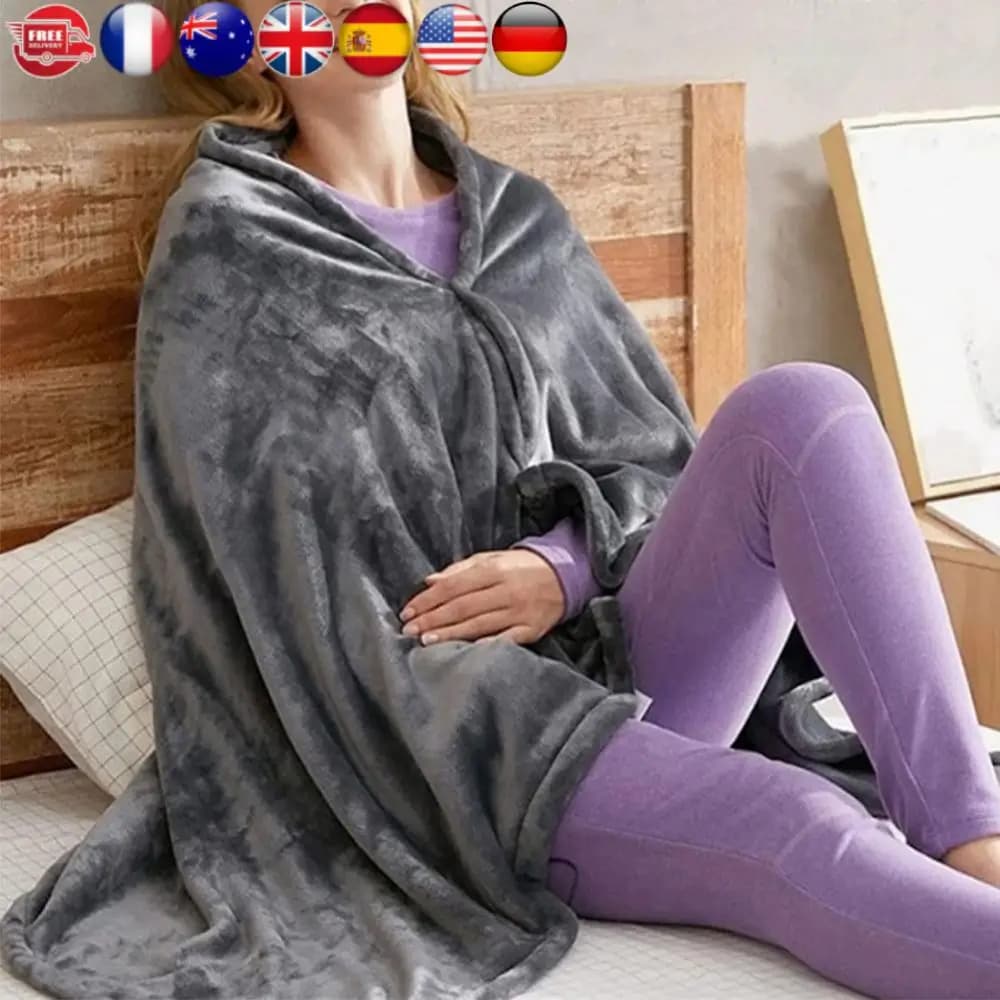 Coperta riscaldata elettrica USB 3 livelli di riscaldamento Coperta riscaldata in pile Coperta scaldamuscoli portatile Tappetino per mantello riscaldato rapidamente