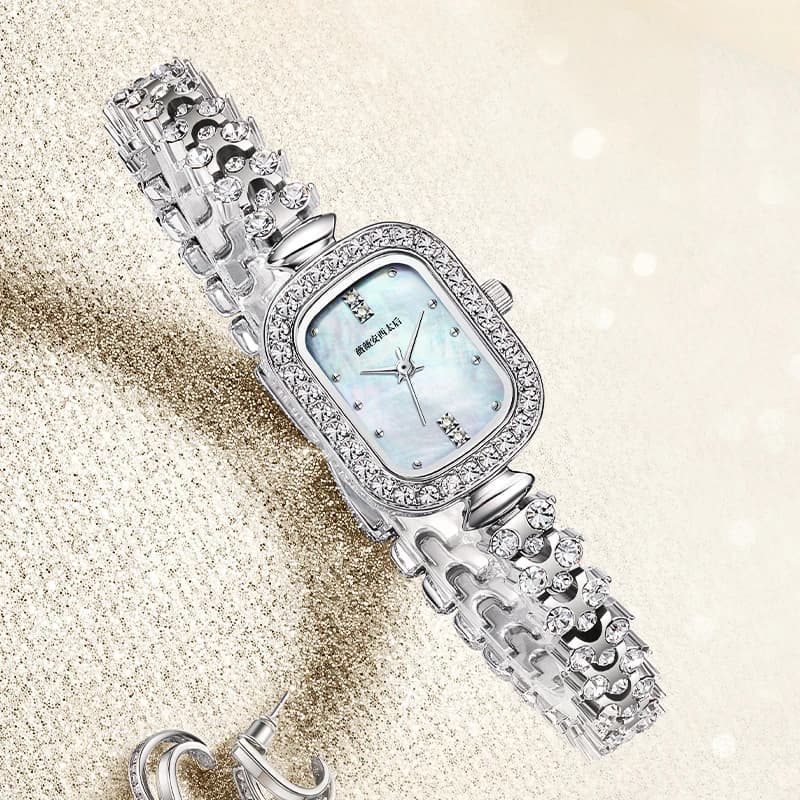 Mark Fairwhale Brand 3010 Fashionable watches Famous luxury wristwatch with full diamonds for women's brand gift box