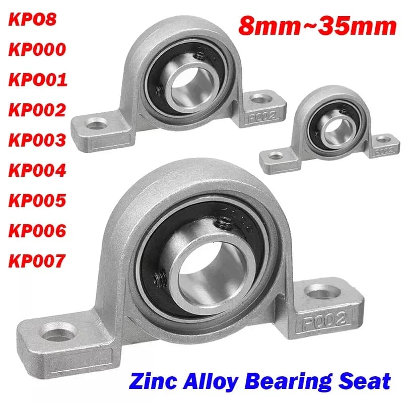 1Pcs KP08 - KP007 Series Pillow Block Mounted Housing Bearing Zinc Alloy Bore 8/10/12/15/17/20/25/30/35mm Shaft