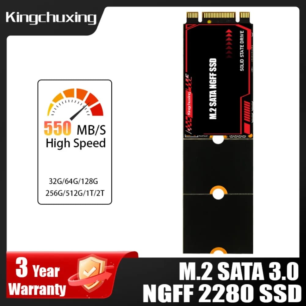 Kingchuxing M2 SATA SSD 2TB 1TB 512GB 256GB M2 2280 NGFF B&M Key Solid State Hard Drive for Desktop Laptop