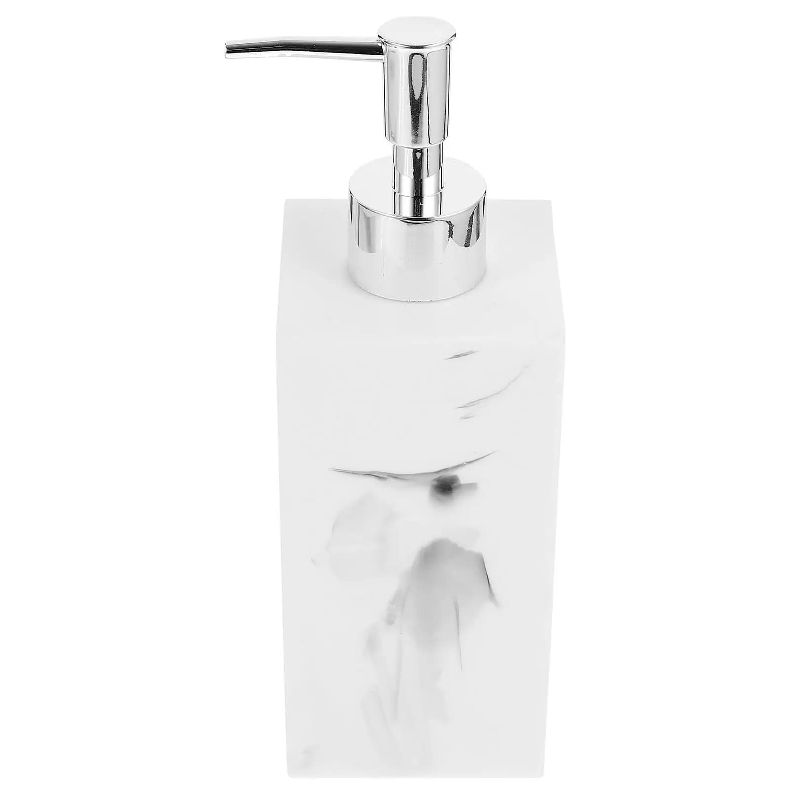 Dispenser per Shampoo Design Marmo in Resina ABS, Bottiglia Ricaricabile Antigoccia per Sapone Liquido, Pompa a Pressione Facile, Compatta e Liscia