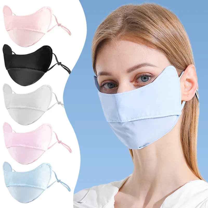 Primavera e l'estate nuova maschera per la protezione solare per pendolari all'aperto colore semplice moda donna maschera per la protezione solare sfumata di colore traspirante