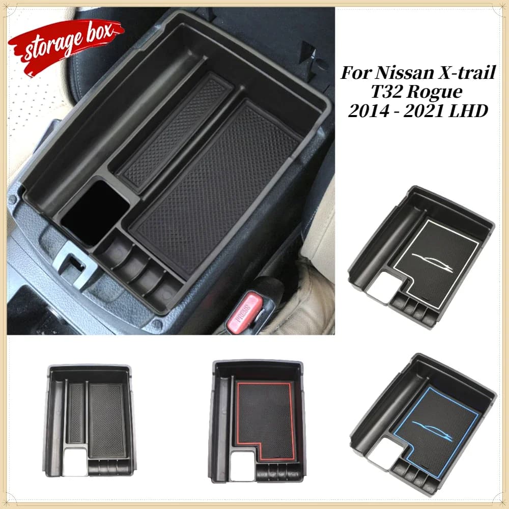 Scatola portaoggetti centrale per bracciolo auto in ABS per Nissan X-trail Xtrail T32 Rogue 2014-2021, vassoio portaoggetti, accessori