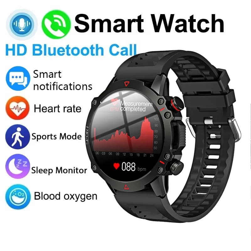 GEJIAN Smart Watch Frequenza cardiaca Ossigeno nel sangue Monitoraggio della pressione sanguigna GPS Traiettoria del movimento Monitoraggio Smartwatch per uomini e donne