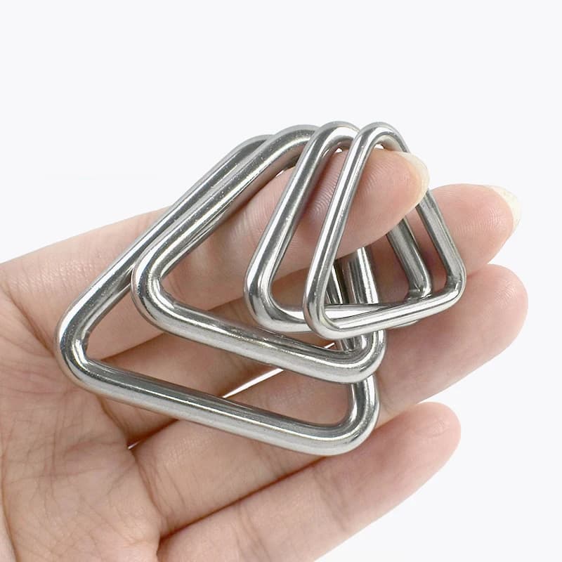 2/5/10 Pezzi Fibbie ad anello a D in acciaio inossidabile 304, Connettori per cinghie, Ganci, Anelli triangolari per collari per cani, Ganci per borse, Chiusure ad anello