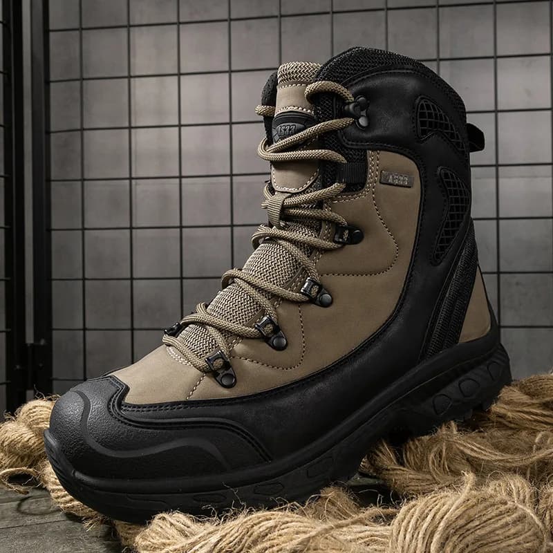 Stivali da deserto in pelle da uomo Scarpe da lavoro leggere antiscivolo Scarpe da lavoro da escursionismo da caccia impermeabili antiscivolo traspiranti 2025