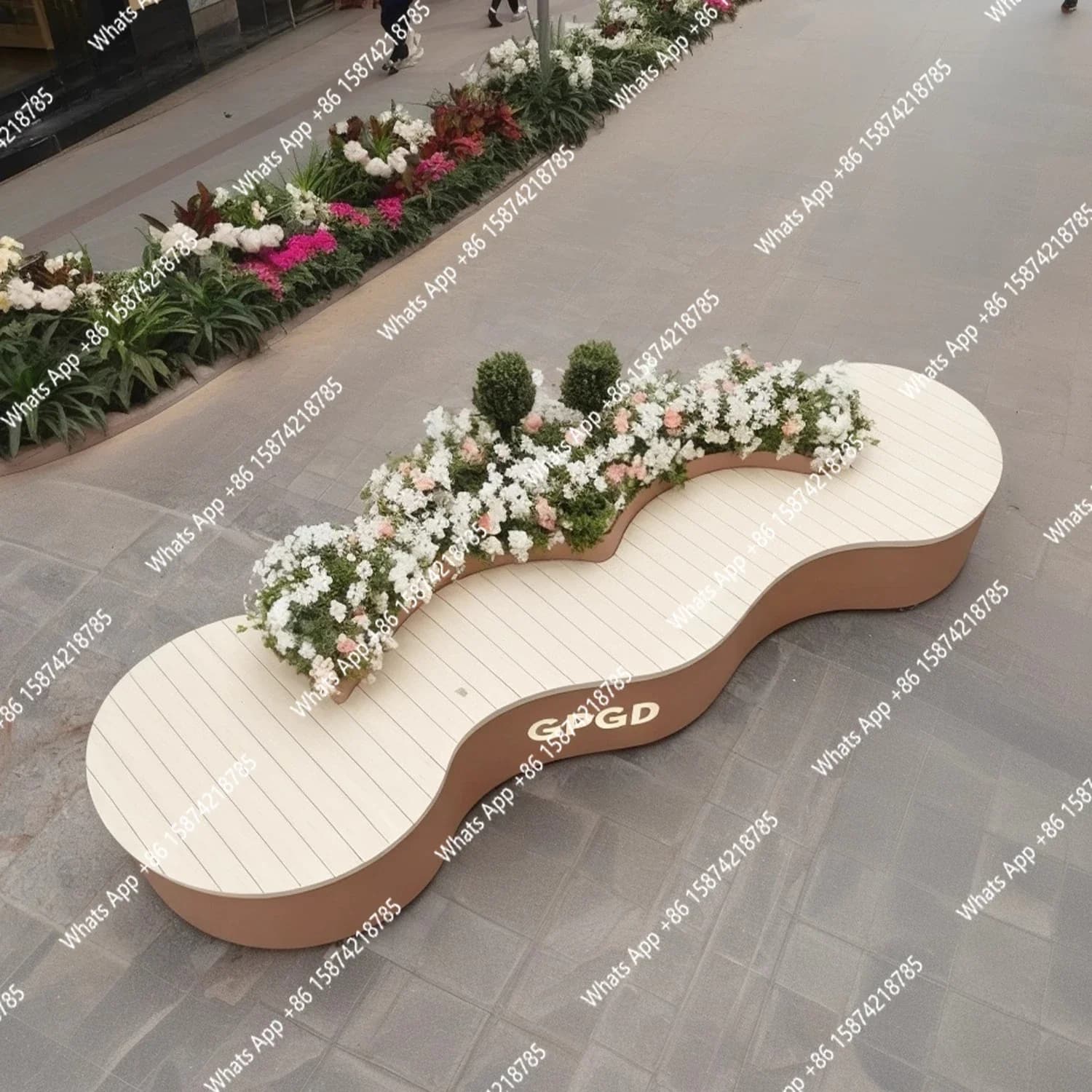 A63 Combination of outdoor wrought iron flower boxes anti-rust flower box for wrought iron flower pots for commercial street