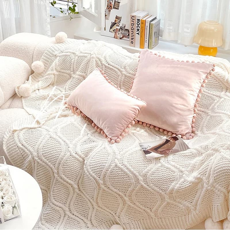 Nordicins knit cushion cover, sofa and air conditioning cover, decorative pillowcase for the house