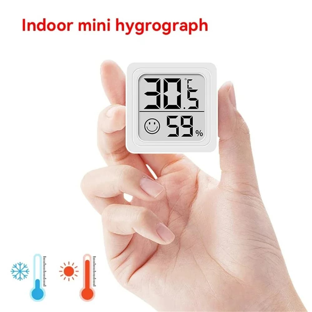 Termometro digitale LCD portatile Igrometro Orologio da tavolo Misuratore di umidità interna Sensore Misuratore Stazione meteorologica di monitoraggio automatico