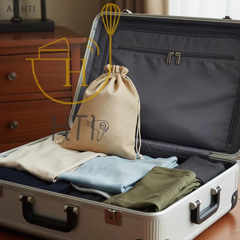 Borsa portaoggetti per asciugacapelli con coulisse, borsa da viaggio per tutti gli accessori per capelli, perfetta per bagno, palestra, hotel e uso domestico