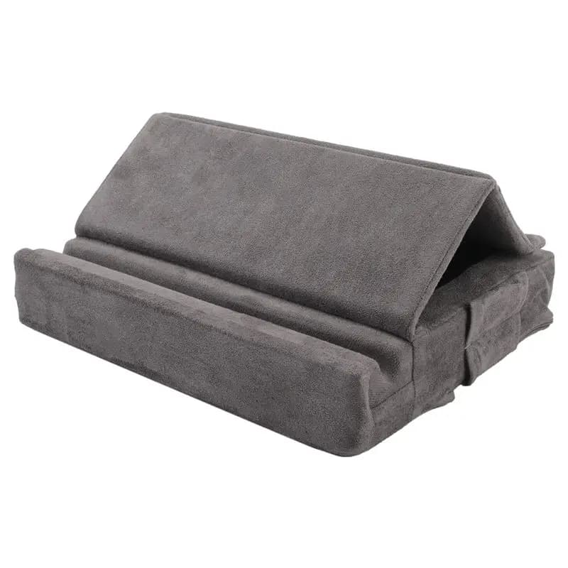 DQ2G Supporto per cuscino per tablet con supporto pieghevole per riporre l'angolo regolabile Dock morbido per letto, laptop e scrivania Grigio