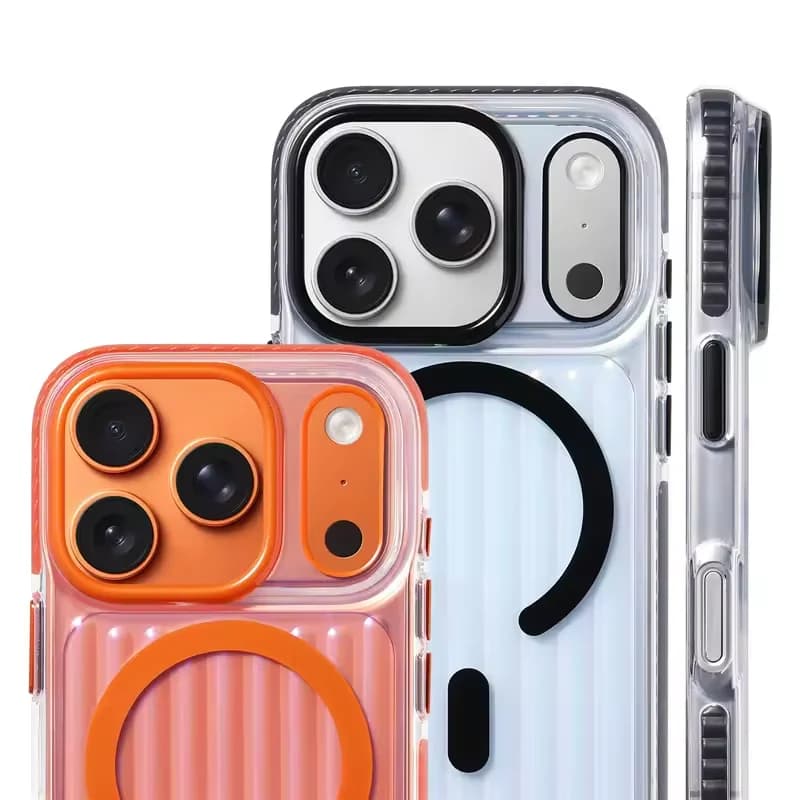 Custodia Magnetica Trasparente Ondulata per iPhone 17 17Pro 17 Pro Max con Ricarica Wireless e Protezione Antiurto, Compatibile con MagSafe
