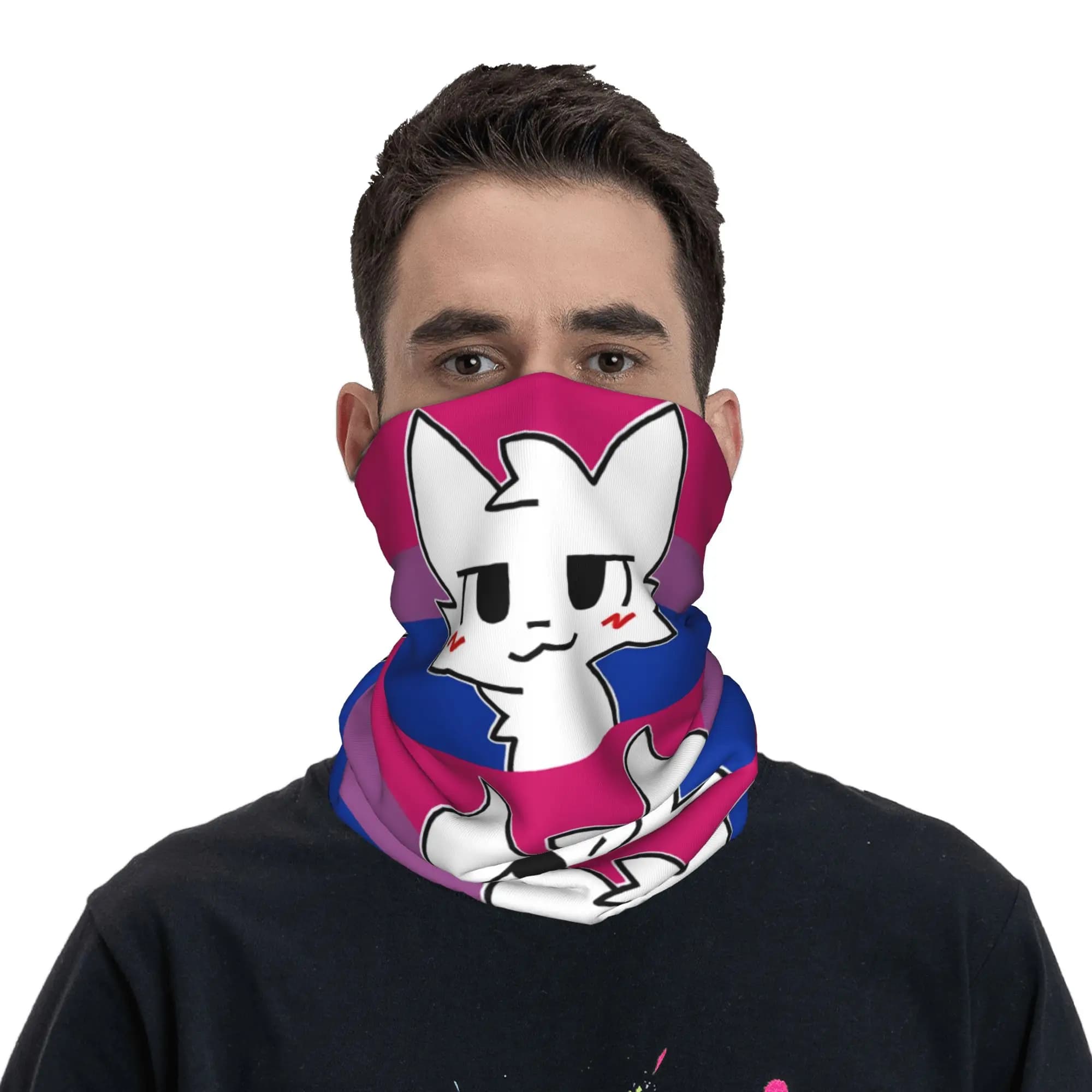 Scaldacollo Personalizzato Boykisser Silly Cat per Uomo e Donna, Protezione UV per il Viso, Bandana Invernale Popolare su Internet per Ciclismo