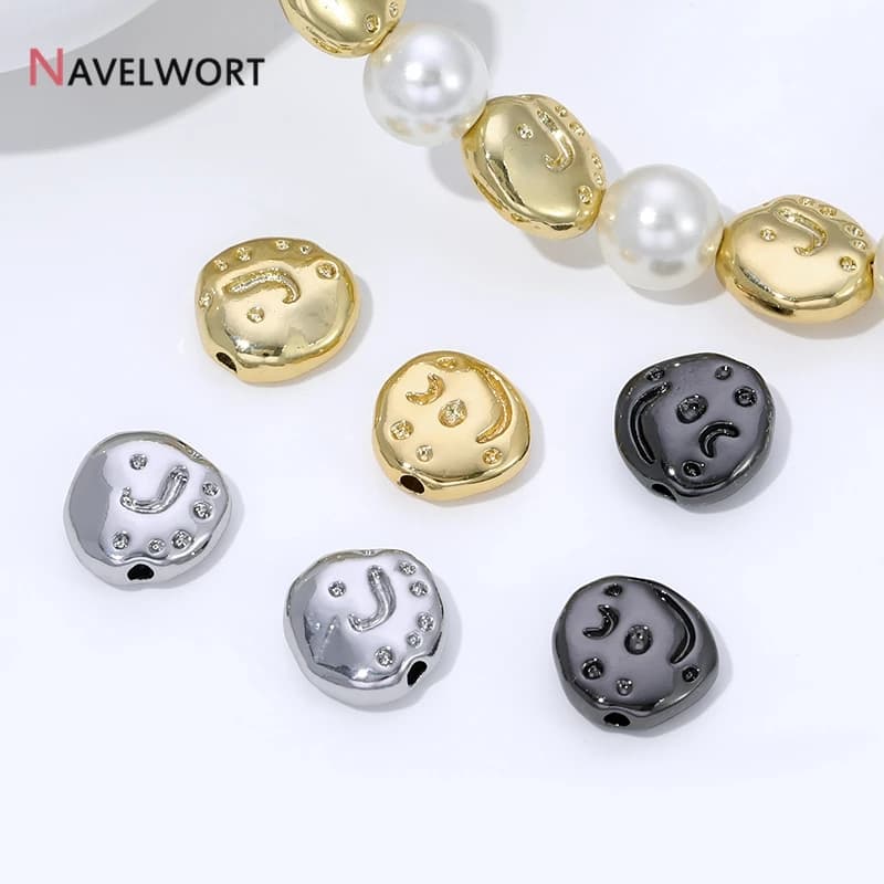 18K Gold Plated Brass Irregular Shape Separator Bead Baroque Spacer Beads,For DIY Bracelet Necklace Making Accessories