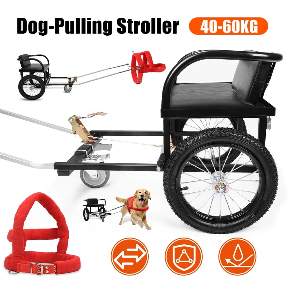 Passeggino per tirare cani con doppio freno da 40-60 kg per proprietari di prendere animali domestici per fare shopping per cani che tirano l'auto con sedile